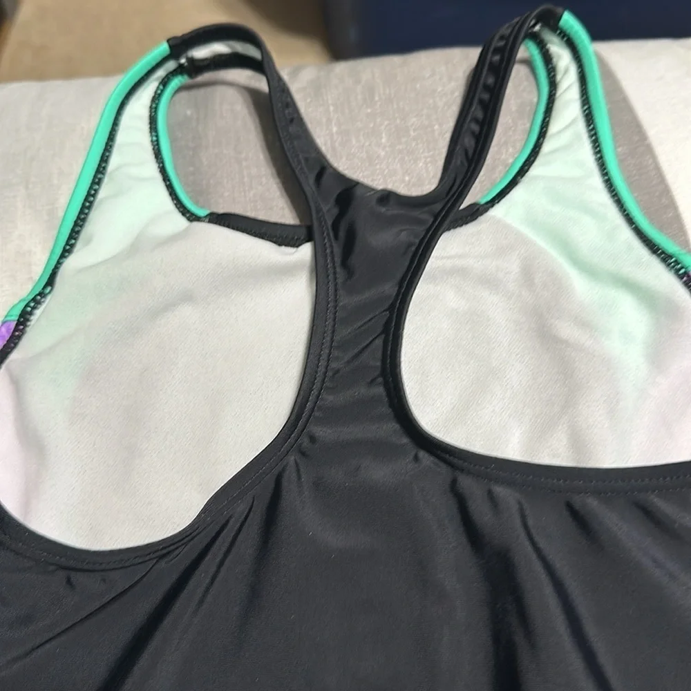SPEEDO One Piece Bathing Suit Thick Strap Racerback Swimsuit Large Kid's